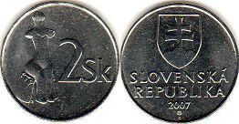 coin Slovakia 2 korun 2007
