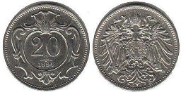 Münze Kaisertum Österreich 20 heller 1894