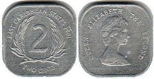 monnaie Eastern Caribbean States 2 cents 1981