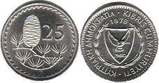 coin Cyprus 25 mils 1978
