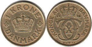 mynt Danmark 1 krone 1926