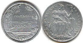 coin French Polynesia 1 franc 2007
