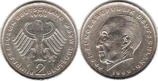 moneta Germany 2 mark 1969