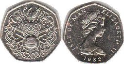 coin Isle of Man 20 pence 1982