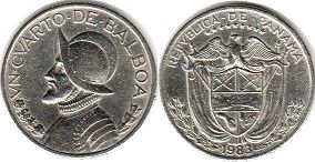 coin Panama 1/4 balboa 1983