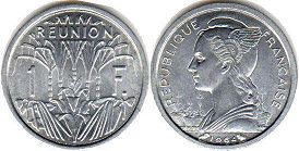 coin Reunion 1francs 1964
