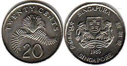 coin singapore20 cents 1985