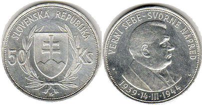 mince Slovensko 50 korun 1944