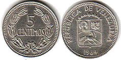 coin Venezuela 5 centimes 1964