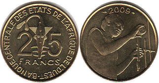 piece West African States 25 francs 2009
