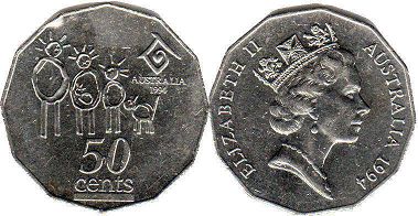 australian commemmorative coin 50 cents 1994