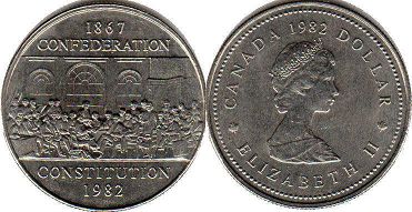 coin canadian commemorative coin 1 dollar 1982