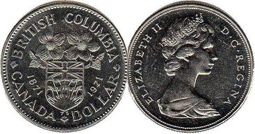 pièce de monnaie canadian commémorative pièce de monnaie 1 dollar 1971