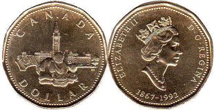 coin canadian commemorative coin 1 dollar 1992