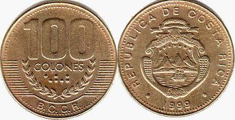 coin Costa Rica 100 colones 1999