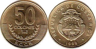coin Costa Rica 50 colones 1999