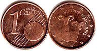 mince Kypr 1 euro cent 2009