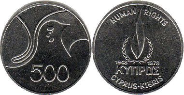 coin Cyprus 500 mils 1978