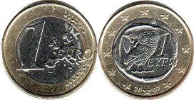 moneta Grecja 1 euro 2007