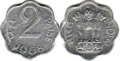 coin India 2 paise 1968