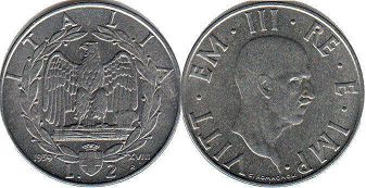 coin Italy 2 lire 1939
