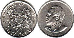 coin Kenya 50 cents 1967 