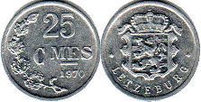coin Luxembourg 25 centimes 1970