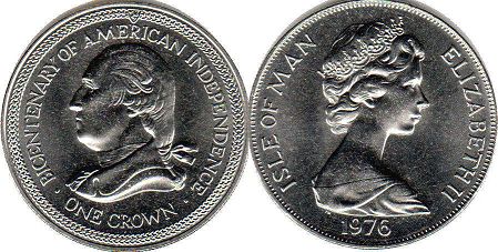 coin Isle of Man crown 1976