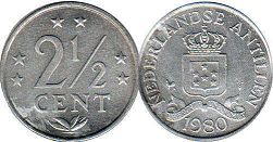 coin Netherlands Antilles 2.5 cents 1980