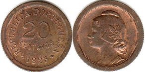 coin Portugal 20 centavos 1925