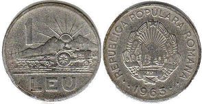 coin Romania 1 leu 1963