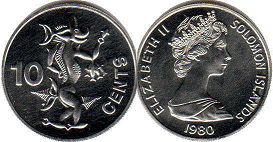 coin Solomon Islands 10 cents 1980