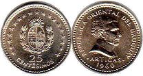 coin Uruguay 25 centesimos 1960