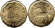 coin Uruguay 10 centesimos 1981