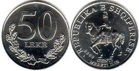 coin Albania 50 leke 2000