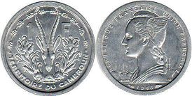 coin Cameroon 1 franc 1948