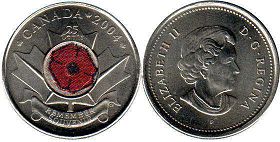 coin canadian commemorative coin 25 cents 2004