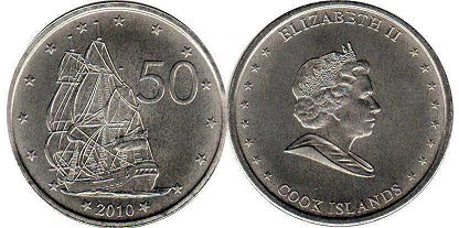 coin Cook Islands 50 cents 2010