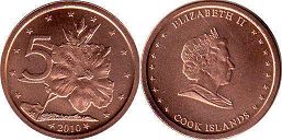 coin Cook Islands 5 cents 2010
