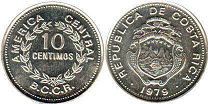 coin Costa Rica 10 centimos 1979