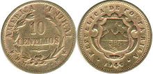 coin Costa Rica 10 centimos 1946