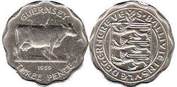 coin Guernsey 3 pence 1959