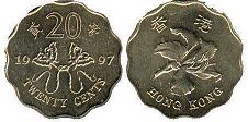 coin Hong Kong 20 cents 1997