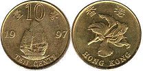 coin Hong Kong 10 cents 1997