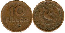 coin Hungary 10 filler 1947