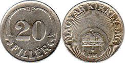 coin Hungary 20 filler 1926
