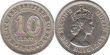 coin Malaya 10 cents 1960
