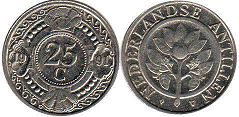 coin Netherlands Antilles 25 cents 1991