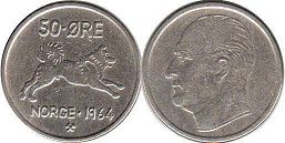 coin Norway 50 ore 1964