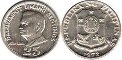 syiling Filipina 25 centimos 1972